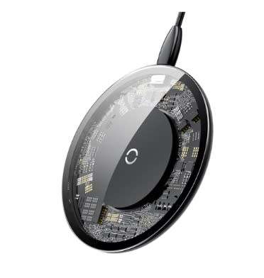 BASEUS QI WIRELESS FAST CHARGER 10W GLASS TRANSPARENT | INSTOCK