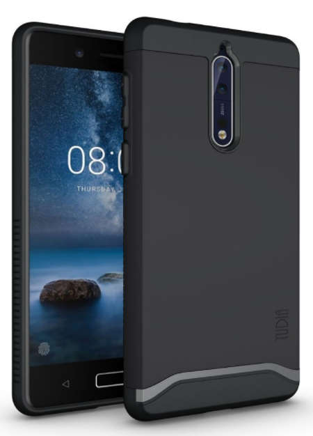 NOKIA 8 PREMIUM SLIM DUAL LAYER MERGE CASE MATTE BLACK TUDIA | INSTOCK