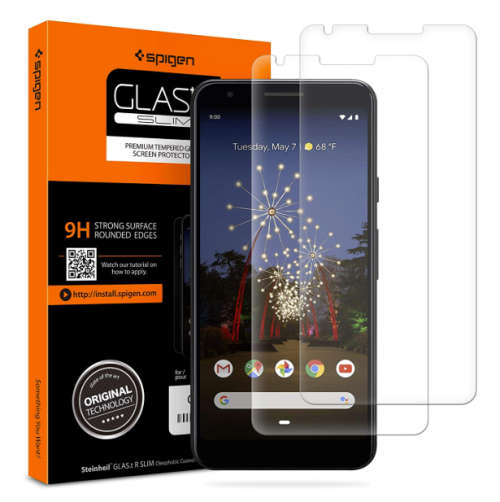 GOOGLE PIXEL 3A PREMIUM TEMPERED GLASS SCREEN PROTECTOR 9H 2PK SPIGEN | INSTOCK