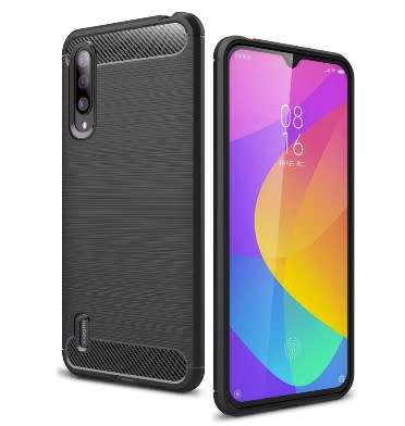 XIAOMI MI A3 ULTRA SLIM BRUSHED CARBON FIBRE DESIGN TPU CASE BLACK AVIDET | INSTOCK