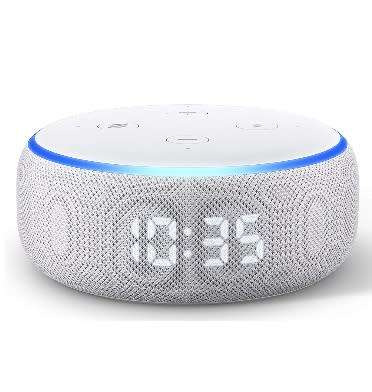 AMAZON ECHO DOT WITH CLOCK (2019) SANDSTONE | INSTOCK