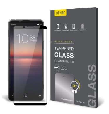 SONY XPERIA 1ii (2020) PREMIUM TEMPERED GLASS SCREEN PROTECTOR BLACK OLIXAR | INSTOCK