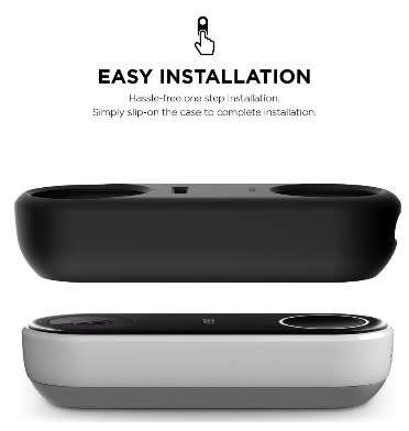 GOOGLE NEST HELLO VIDEO DOORBELL SILICONE PROTECTIVE COVER BLACK | INSTOCK