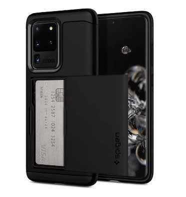 SAMSUNG GALAXY S20 ULTRA PREMIUM SLIM ARMOR CARD CASE BLACK SPIGEN | INSTOCK