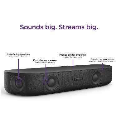 ROKU STREAMBAR 4K/HDR UHD STREAMING MEDIA PLAYER/SPEAKER 9102R (2020) | INSTOCK