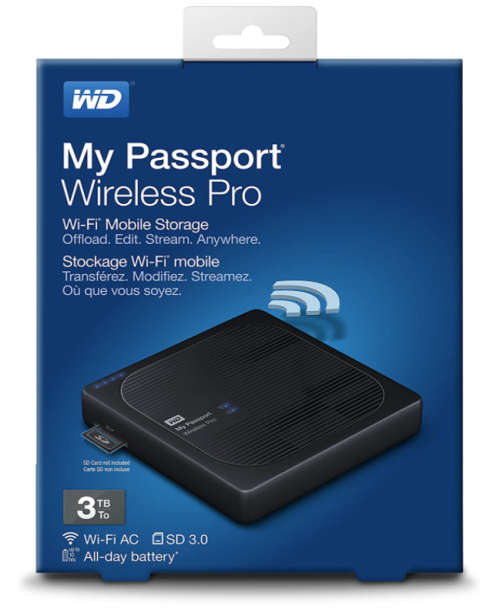 WESTERN DIGITAL MY PASSPORT 3TB WIRELESS PRO PORTABLE EXTERNAL HARD DRIVE WI-FI/USB3 | INSTOCK
