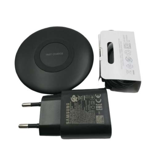 SAMSUNG GALAXY 25W USB-C SUPER FAST CHARGER & CABLE 100CM BLACK & WIRELESS CHARGER | INSTOCK