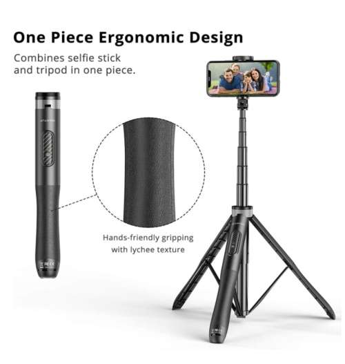 ATUMTEK TRIPOD SELFIE STICK 51` WITH BLUETOOTH REMOTE BLACK | INSTOCK