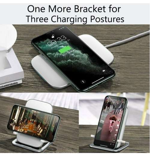 BASEUS 15W QI FAST CHARGING WIRELESS CHARGER STAND BLACK | INSTOCK