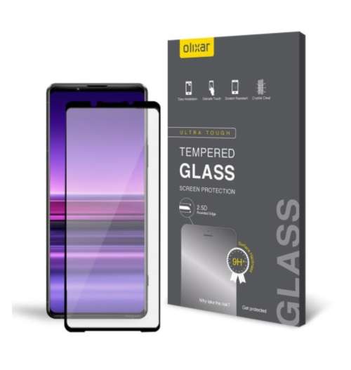 SONY XPERIA 1iii (2021) PREMIUM TEMPERED GLASS SCREEN PROTECTOR BLACK OLIXAR | INSTOCK