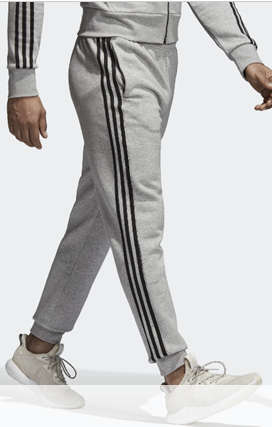 ADIDAS ORIGINAL MEN'S 3-STRIPES KNIT PANT HEATHER GRAY