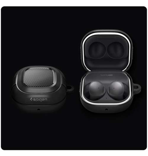 SAMSUNG GALAXY BUDS 2 (2021) PREMIUM RUGGED ARMOR CASE BLACK SPIGEN | INSTOCK
