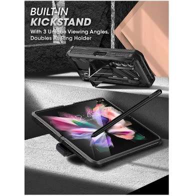 SAMSUNG GALAXY Z FOLD 3 5G FULL BODY RUGGED PROTECTIVE CASE BLACK SUPCASE | INSTOCK
