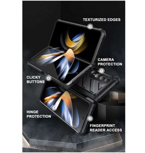 SAMSUNG GALAXY Z FOLD 4 FULL BODY RUGGED PROTECTIVE CASE BLACK SUPCASE | INSTOCK