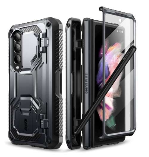 SAMSUNG GALAXY Z FOLD 4 PREMIUM FULL BODY ARMORBOX PROTECTIVE BUMPER CASE BLACK I-BLASON | INSTOCK