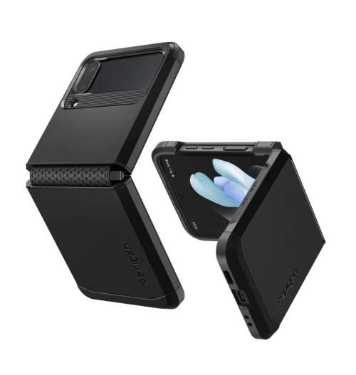 SAMSUNG GALAXY Z FLIP 4 PREMIUM TOUGH ARMOR CASE BLACK SPIGEN | INSTOCK