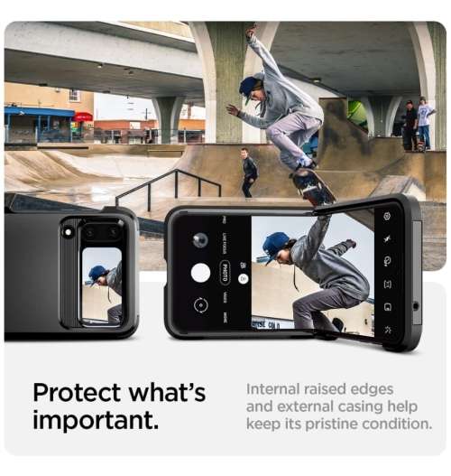 SAMSUNG GALAXY Z FLIP 4 PREMIUM TOUGH ARMOR CASE BLACK SPIGEN | INSTOCK