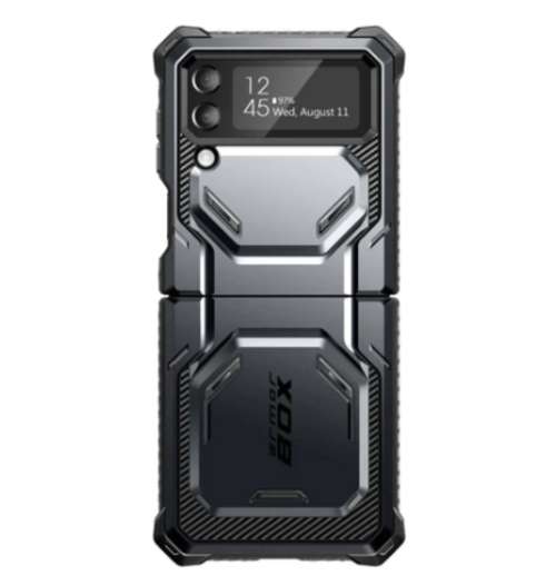 SAMSUNG GALAXY Z FLIP 4 PREMIUM FULL BODY ARMORBOX PROTECTIVE HOLSTER CASE BLACK I-BLASO | INSTOCK