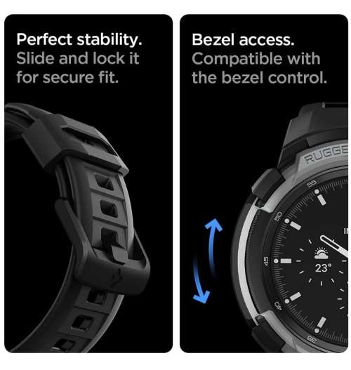 SAMSUNG GALAXY WATCH 4 CLASSIC PREMIUM RUGGED ARMOR PRO CASE 46MM BLACK SPIGEN | INSTOCK