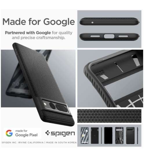 GOOGLE PIXEL 7 PRO PREMIUM SLIM LIQUID AIR CASE BLACK SPIGEN | INSTOCK