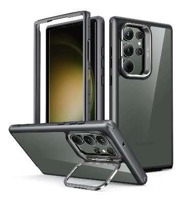 SAMSUNG GALAXY S23 ULTRA PREMIUM SHOCK ARMOR KICKSTAND CASE CLEAR/BLACK | ESR
