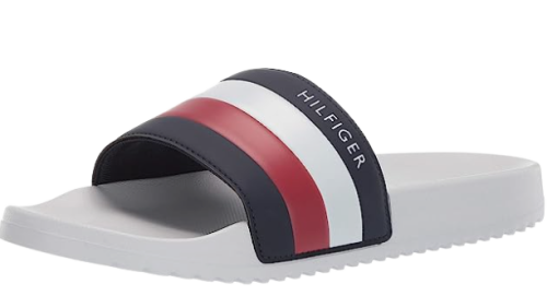 TOMMY HILFIGER MEN`S ROZI SLIDE SANDAL WHITE