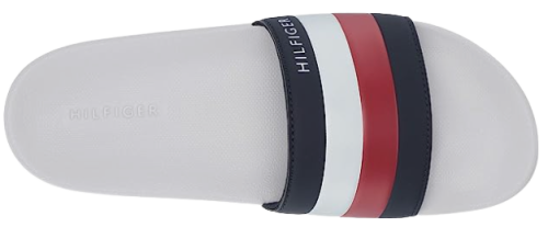 TOMMY HILFIGER MEN`S ROZI SLIDE SANDAL WHITE