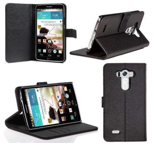 LG G3 Premium Wallet Leather Case Black | FREE POSTAGE