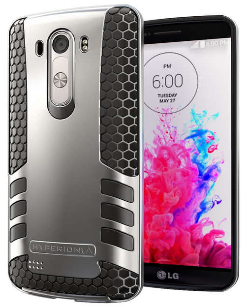 LG G3 Premium Titan 2piece Hybrid Case | Silver | Hyperion | FREE POSTAGE