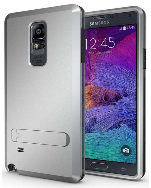 Samsung Galaxy Note 4 Dual Layer Armor Full-body Protective Case | Silver | INSTOCK