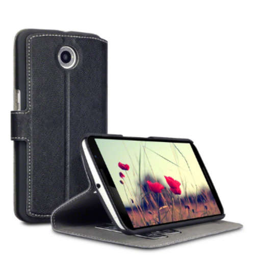 Nexus 6 Premium Flip Wallet Case | Black CrossHatch | INSTOCK