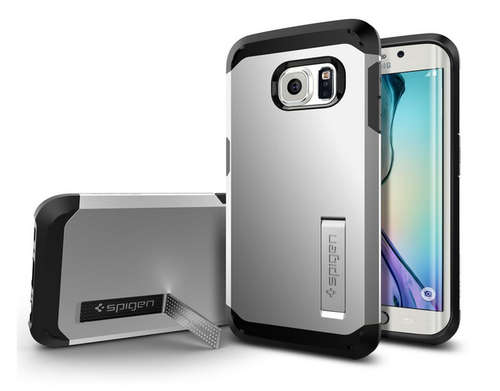Samsung Galaxy S6 Edge Premium Tough Armor Case | Satin Silver | INSTOCK