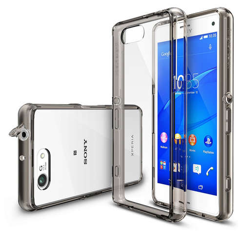 Sony Xperia Z3 Compact Fusion Case & Screen Protector | Clear/Smoke Black | INSTOCK