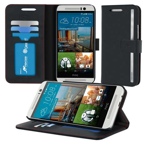 HTC One M9 Premium Folio Wallet Case | Black | INSTOCK