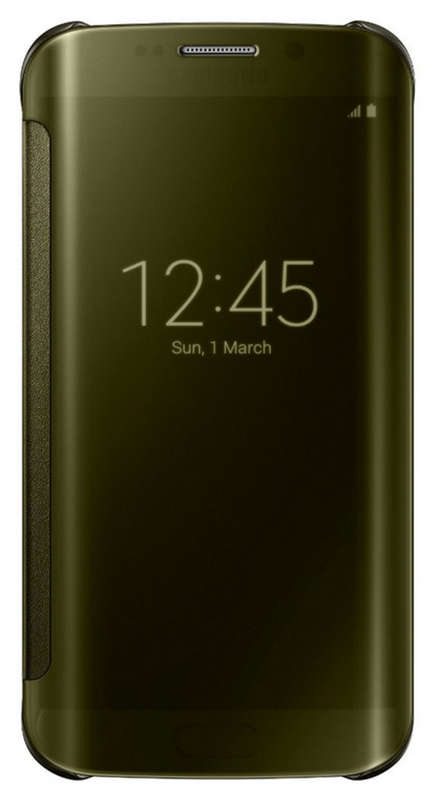 SAMSUNG GALAXY S6 EDGE S-VIEW FLIP COVER | CLEAR GOLD | INSTOCK