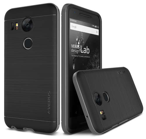 NEXUS 5X PREMIUM SLIM FIT HEAVY DUTY PRO SHIELD CASE SILVER / BLACK | VERUS | INSTOCK