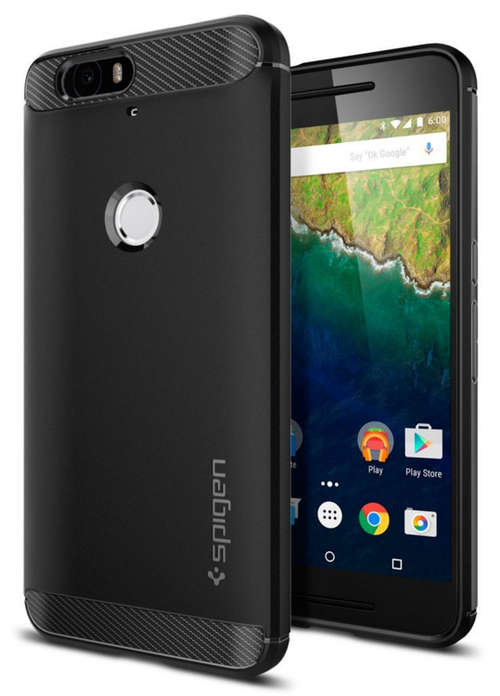 NEXUS 6P PREMIUM RUGGED ARMOR CASE BLACK | SPIGEN | INSTOCK