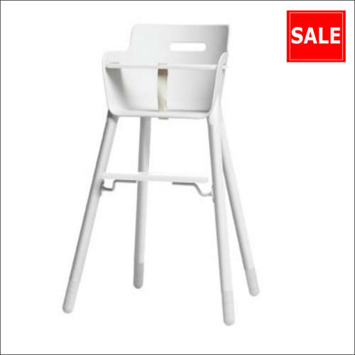 Flexa High Feeding Chair with tray -Full White