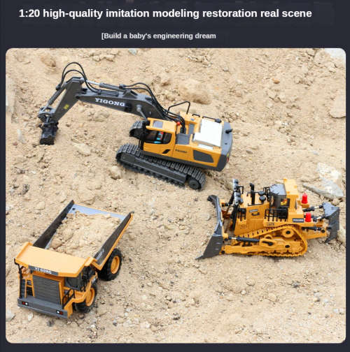 RC Bulldozer 1/24 Scale 2.4G 9-Channel Dozer Front Loader Construction Vehicle with Light