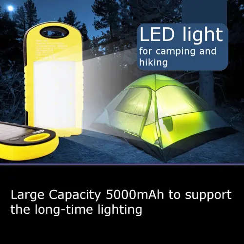 Solar Power Bank With Bright Light