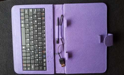 Purple MicroUSB Keyboard Case  for 7" Tablet (Fits Various 7" tablets)