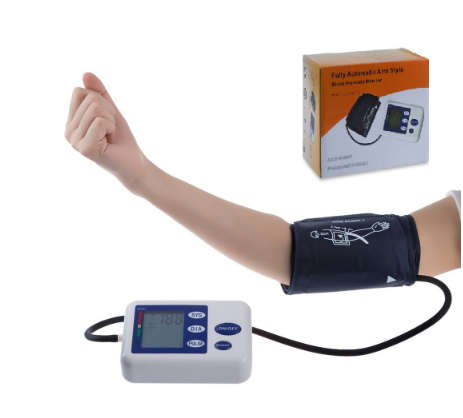 Fully Automatic LCD Digital Upper Arm Style Blood Pressure Monitor Care Health white