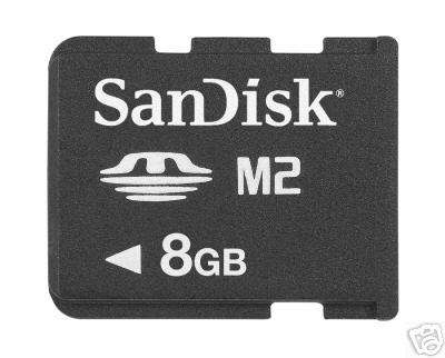 Memory stick micro (M2) Sandisk for Sony PSP, Cybershot & SE mobiles - Free MS Pro Adaptor