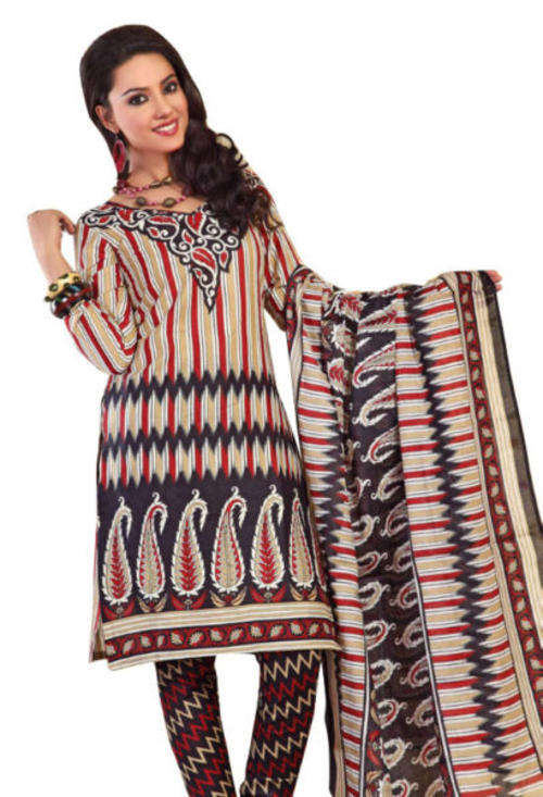 Stunning 3 Piece Unstitched Salwar Kameez - Dress/Pants/Scarf  - Size SA 38-44