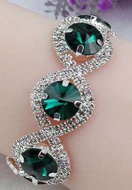 High Quality Bracelet Wrapped Crystal Gemstone Hand Chainennis Bracelet New - Green