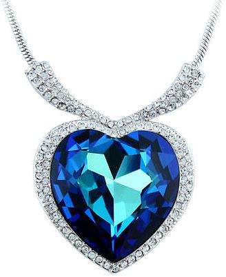 LuxuriousTitanic Heart Of Ocean Diamante 18K GP Women Pendant Blue Sapphire Pendant