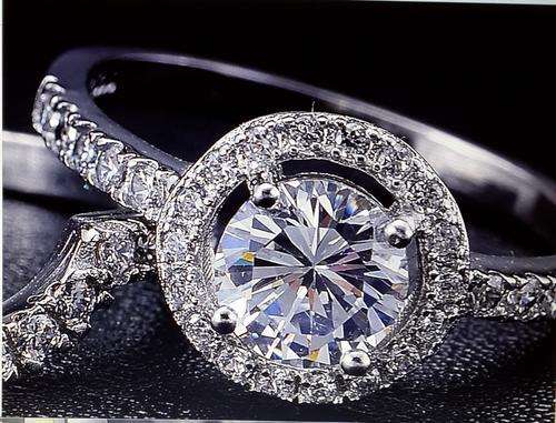 Stunning!!!925 Sterling Silver Ring  3 Carat Cr.Diamond Wedding Engagement- Size 7