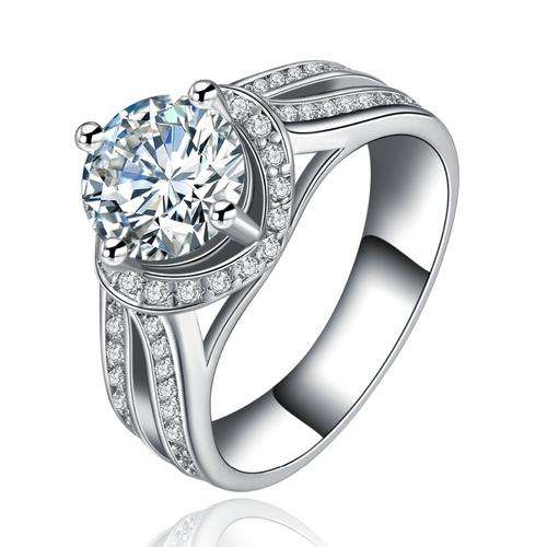 Stunning!!!925 Sterling Silver Ring 1.25 Carat Cr.Diamond Wedding Engagement- Size 7
