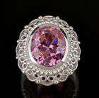 Extraordinary!! 925 SILVER HIGH QUALITY PINK TOPAZ GEMSTONE RING - SIZE 7