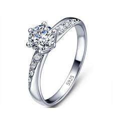 Stunning!!! 925 Stirling Silver Ring classic engagement Ring - Size 7